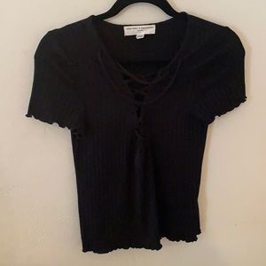 Urban Outfitters black tie front top